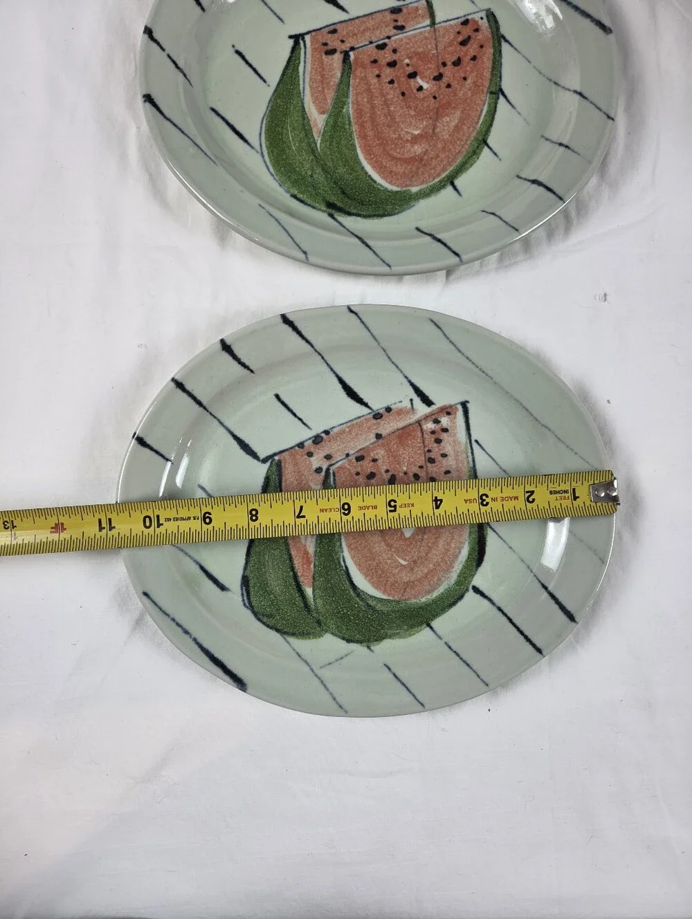 Vintage 1970s Hand Paintwd Watermelon Plates 9